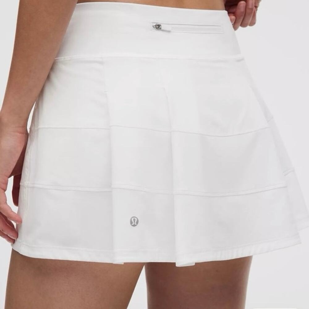Lululemon Pace Rival Mid-Rise Skirt Long White Size 8 Tennis Running Skort